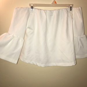 Off the shoulder tops in gray and white!